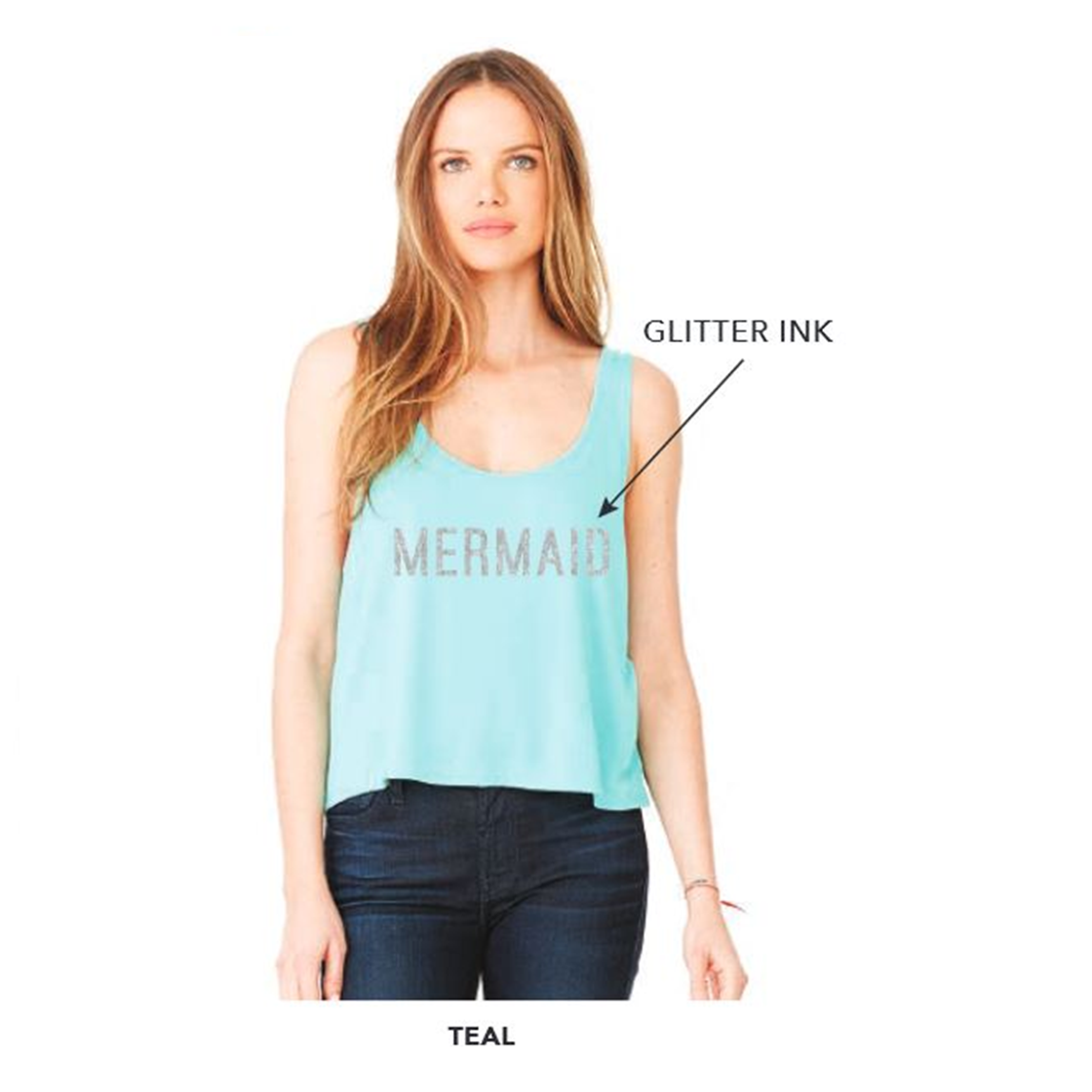 Mermaid Tank | Teal Glitter